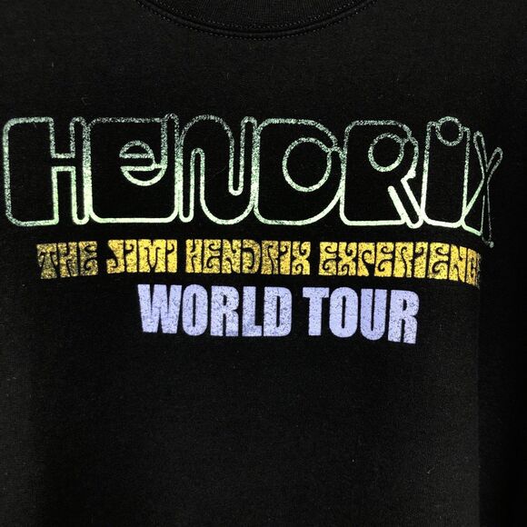 Jimi Hendrix Experience World Tour 67 Black Graphic Sweatshirt XL Rock Concert - Picture 6 of 10